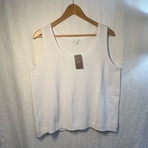 NWT J.Jill Textured Sweater Tank – Size Large – Classic White